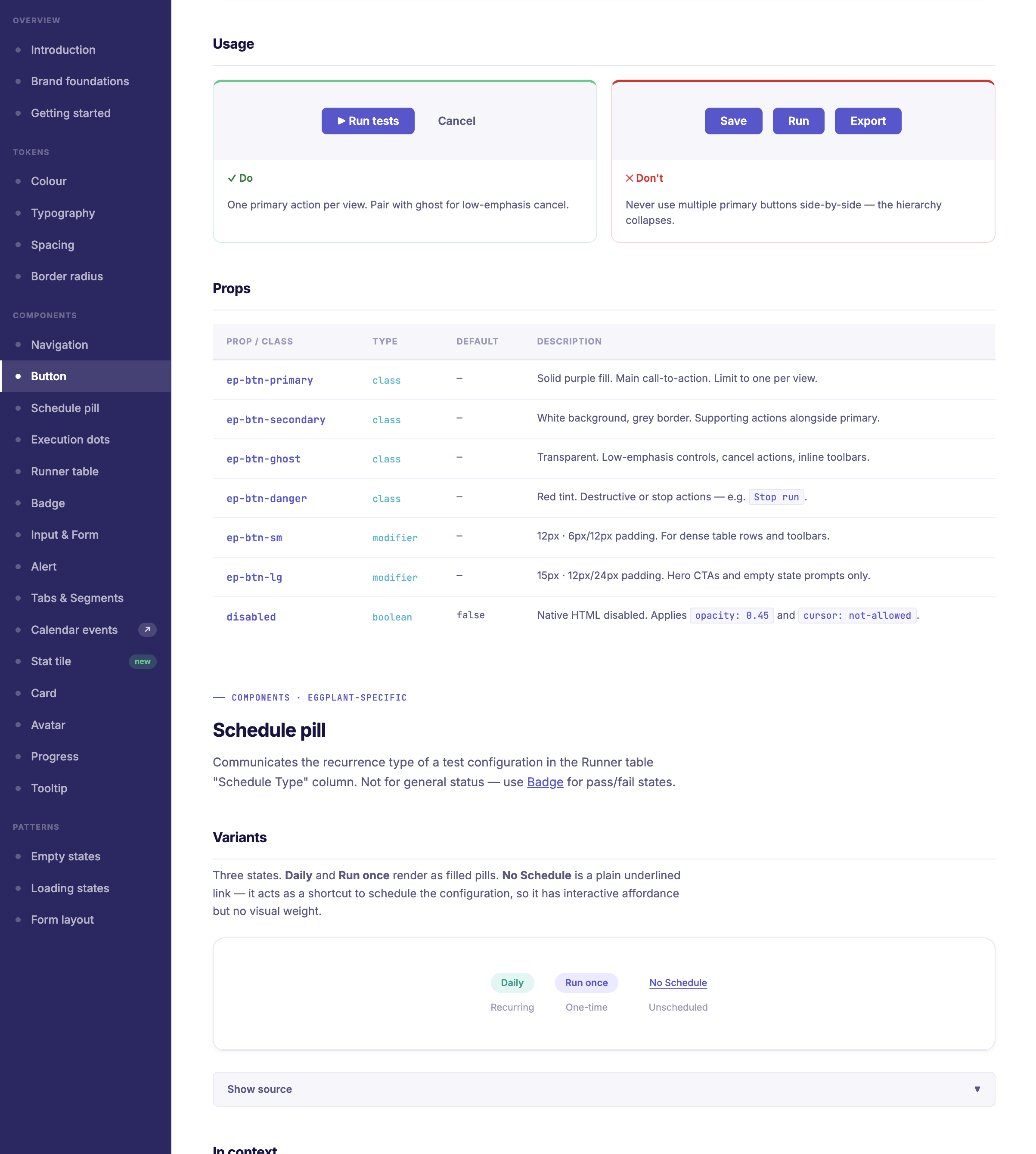 Keysight Eggplant Design System — component documentation