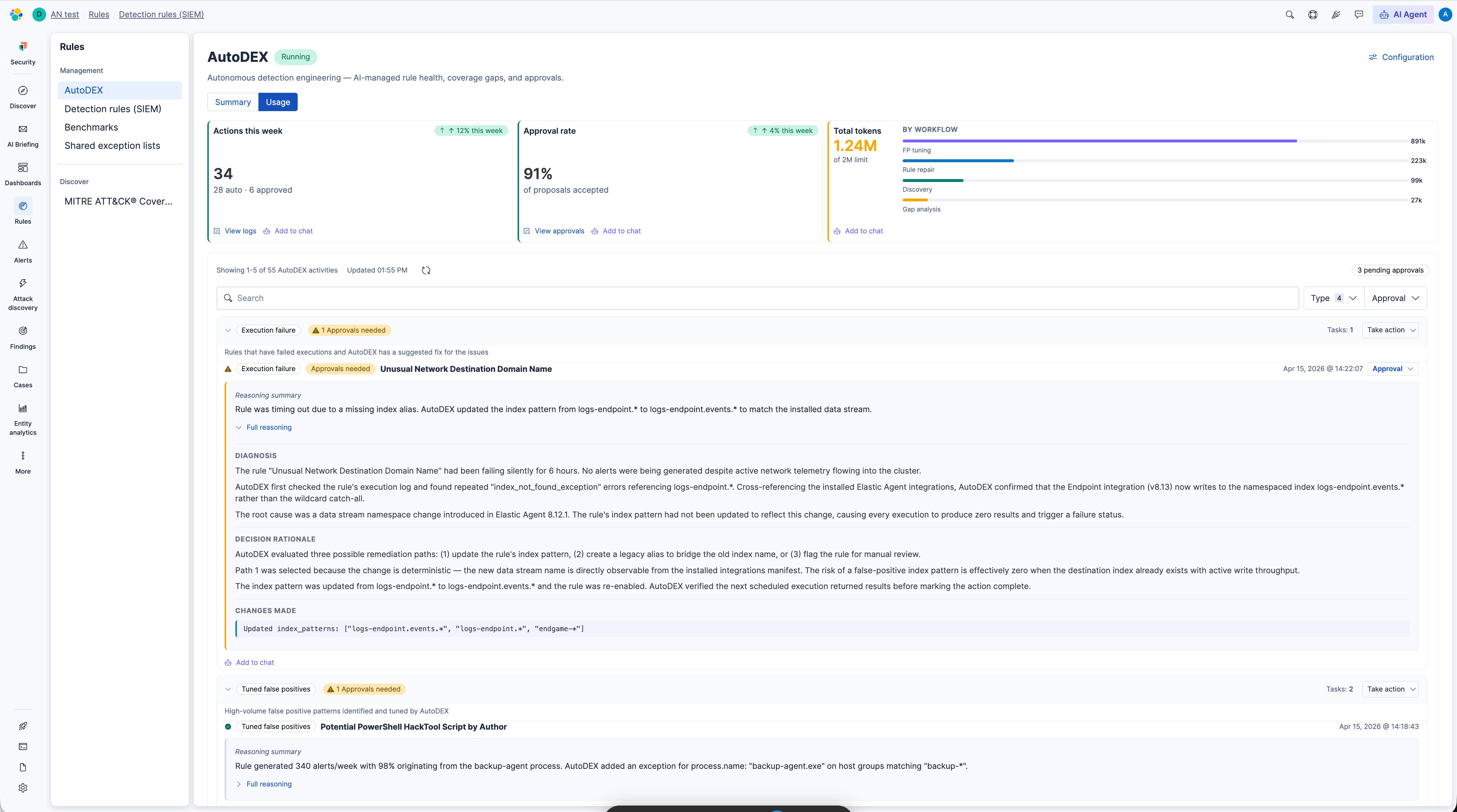 AutoDEX configuration and automation scope